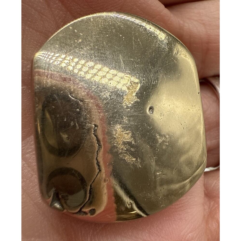 Vtg Brass Dapping Jewelry Mold Casting Floral Heart 1 1/16” Stamp Seal - Picture 3 of 4